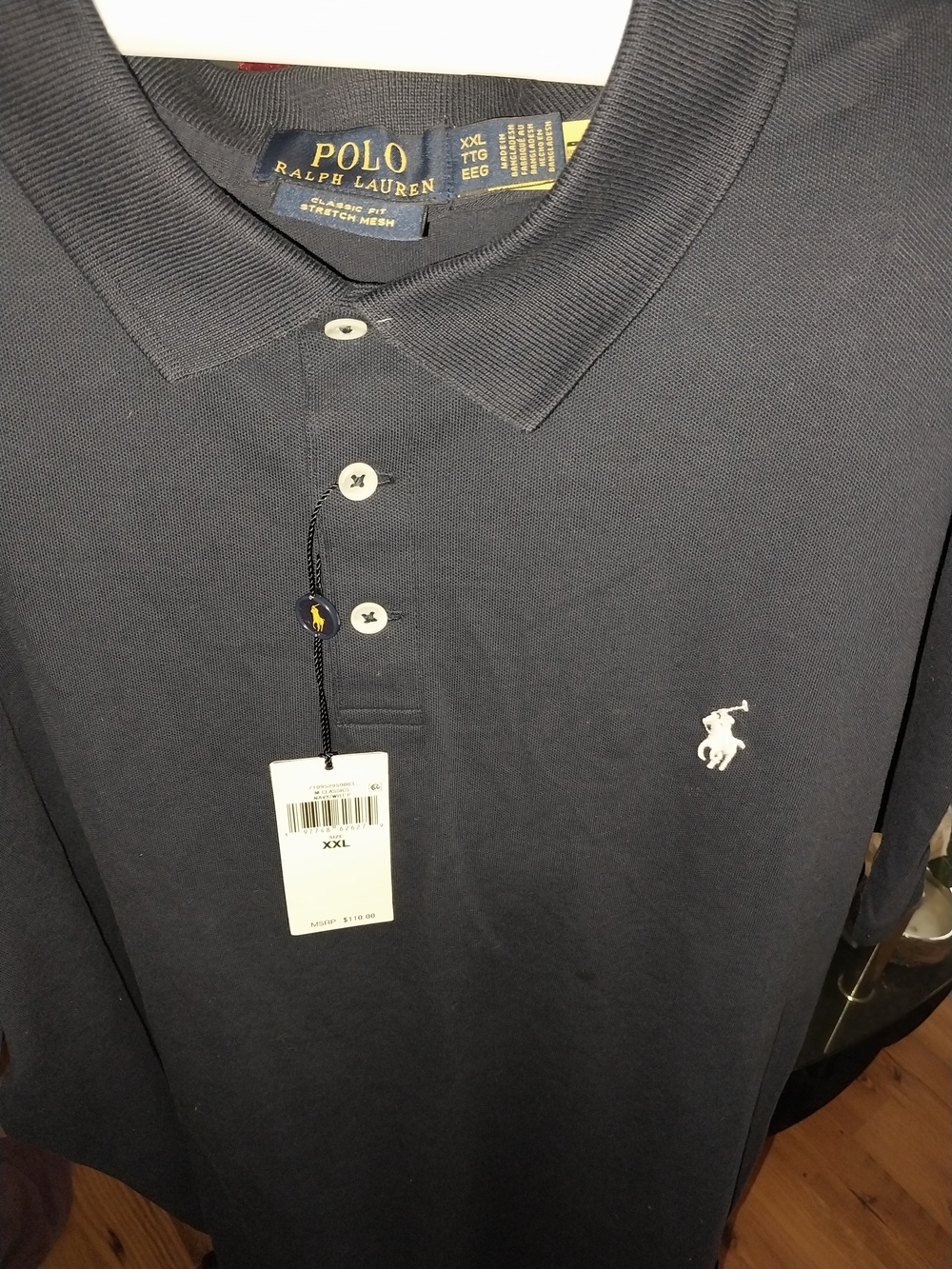 Polo by Ralph Lauren Navy Short-Sleeve Polo with White Pony